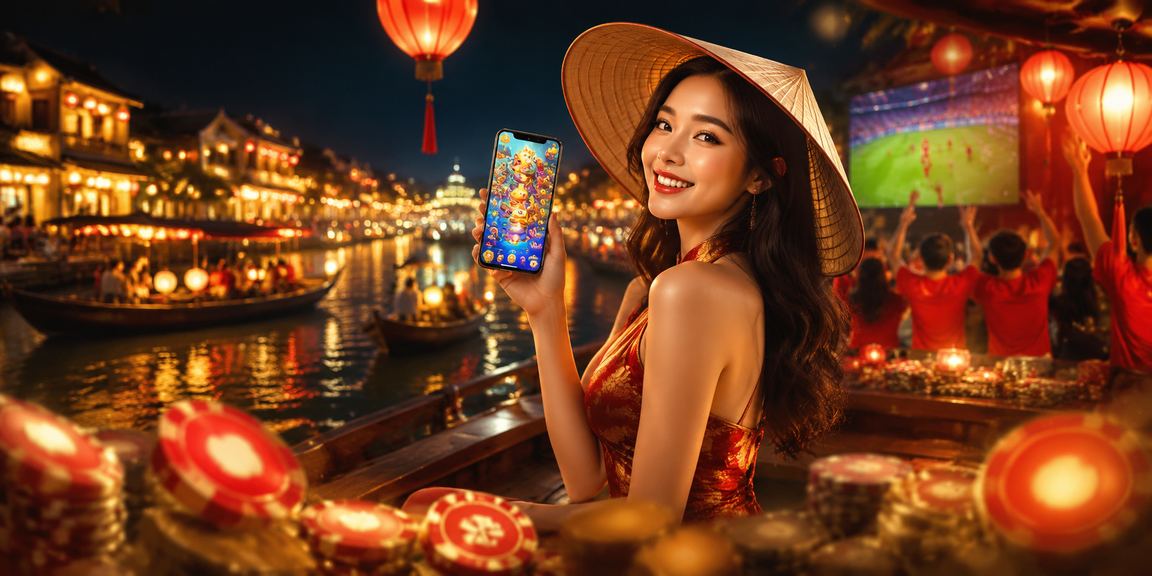 Người dùng Hội An chơi Bắn Cá trực tuyến đội nón lá bên cửa sổ